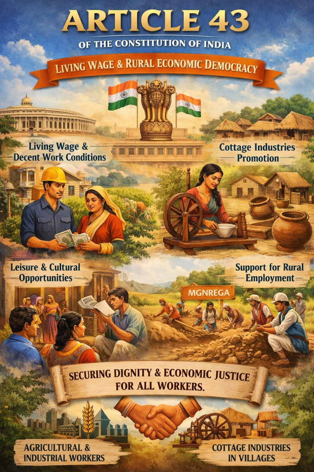 Article 43 of the Constitution of India: Constitutional Vision of Living Wage and Economic Democracy