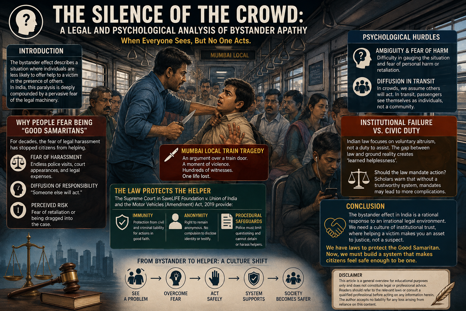 The Silence of the Crowd: A Legal and Psychological Analysis of Bystander Apathy