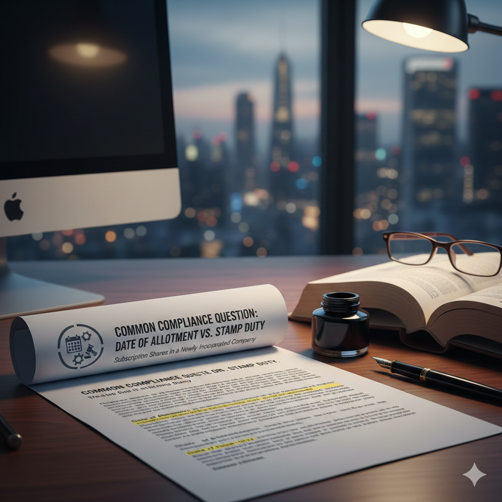 A Common Compliance Question: Date of Allotment vs. Stamp Duty for Subscription Shares in a Newly Incorporated Company