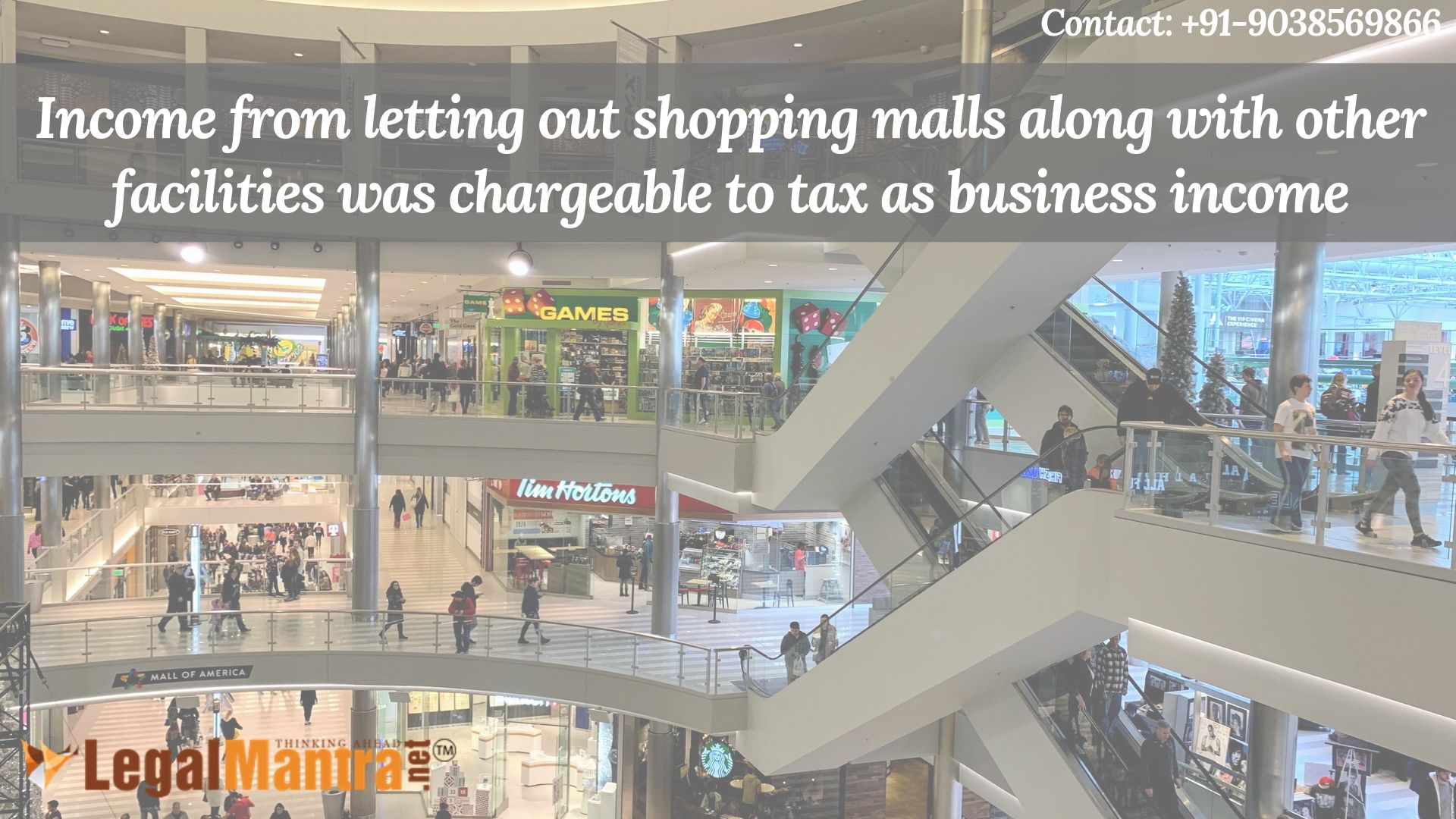 Income from letting out shopping malls along with other facilities was chargeable to tax as business income